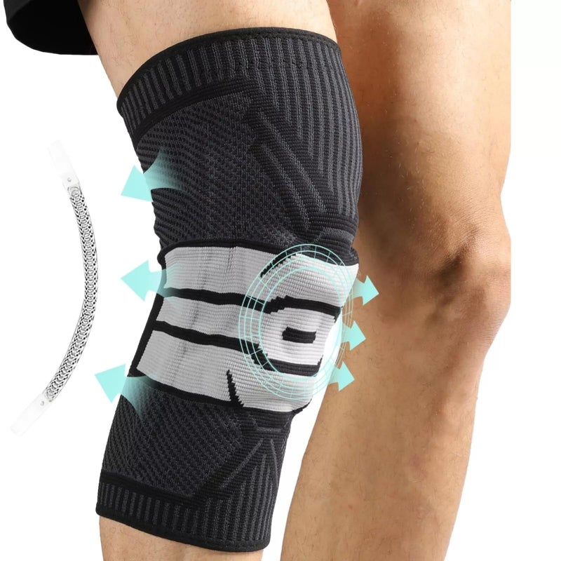 Knee Support Open Patella - Knee Brace For Arthritis, Joint Pain Relief, ACL, Meniscus Tear, Runners Knee, Walking, Running - Knee Supports for Joint Pain Men and Women - Adjustable (Black, M)